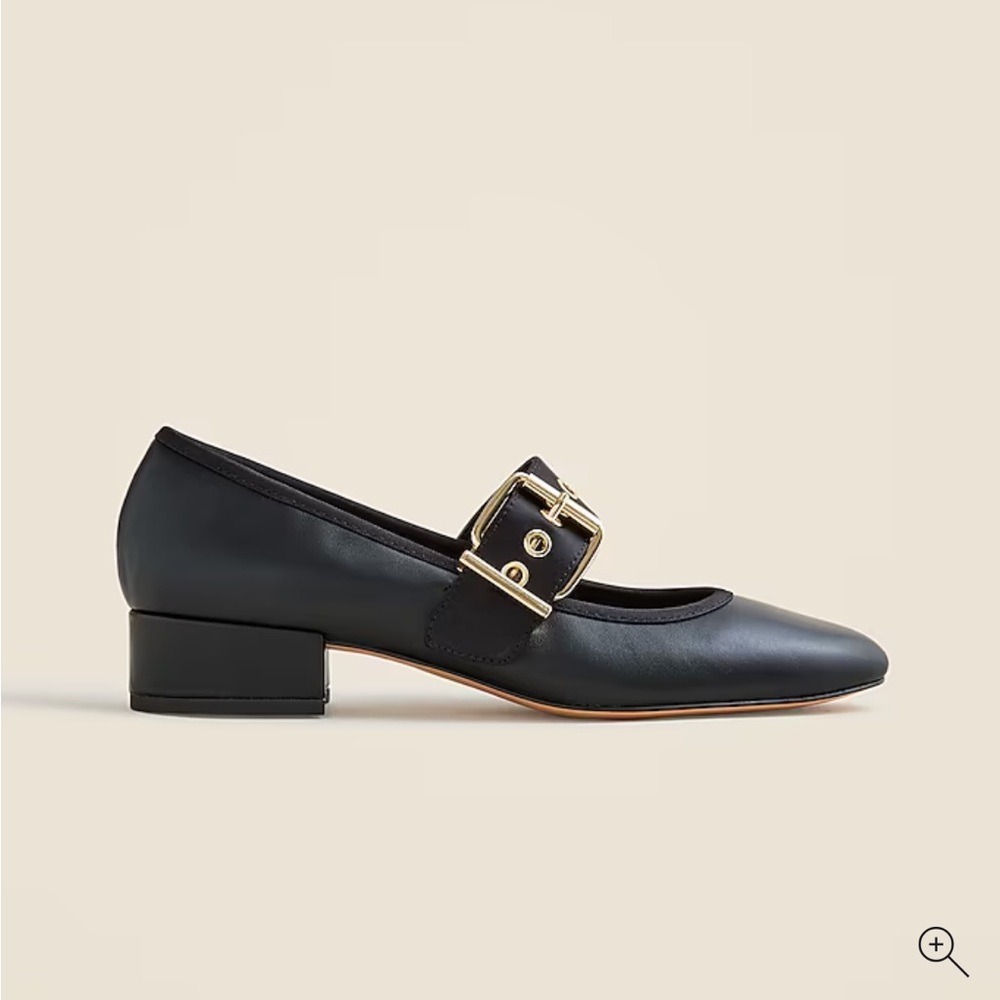 J Crew Teagan Mary Jane heels in leather with satin strap